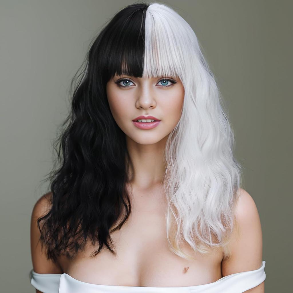 Short Pink Wigs for Women Short Wavy Light Pink Wigs with Bangs