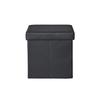 [BLKP] Pearl Metal Storage Stool Box with Lid, Ottoman Chair, Folding, Small, Black, N-7899