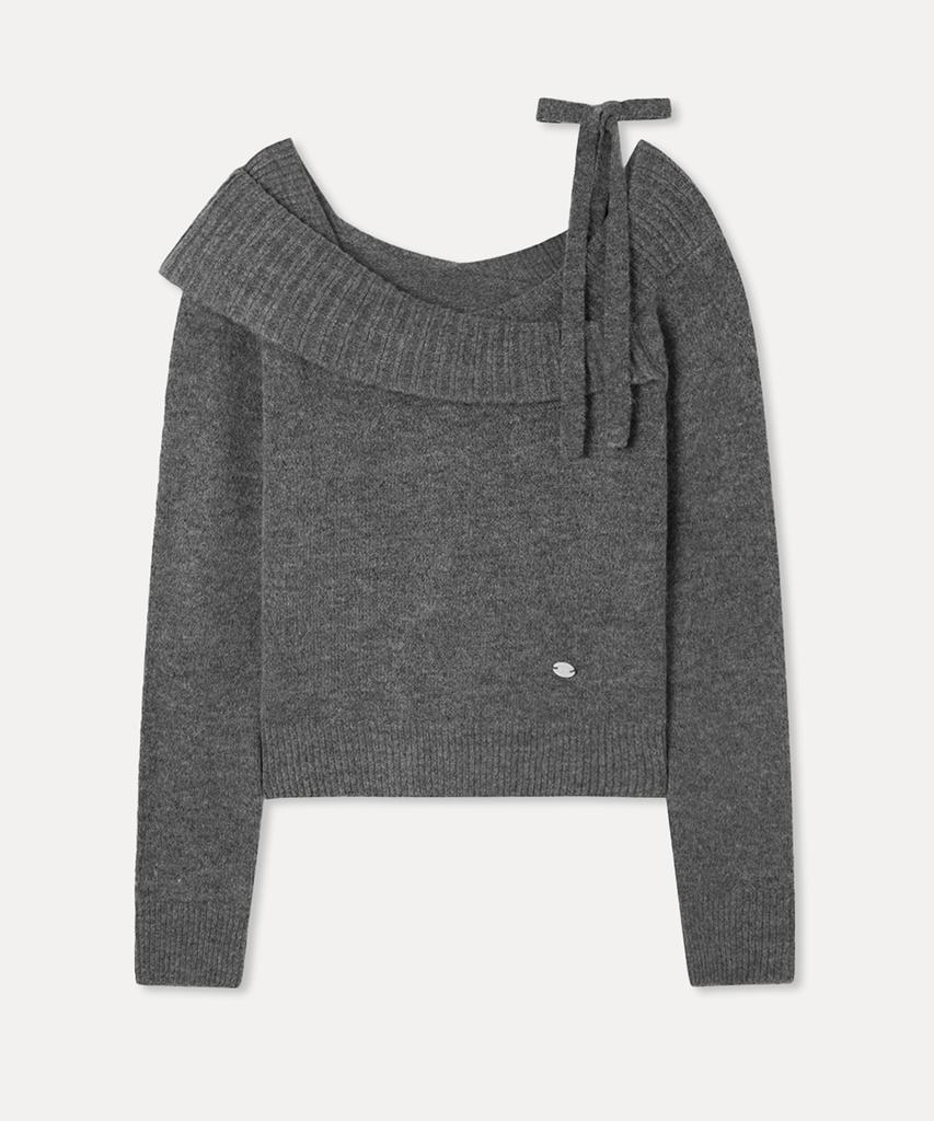 MIXXO Oversized Off-Shoulder Ribbon Pullover Re Kag39Qt_Miwkag48Qt