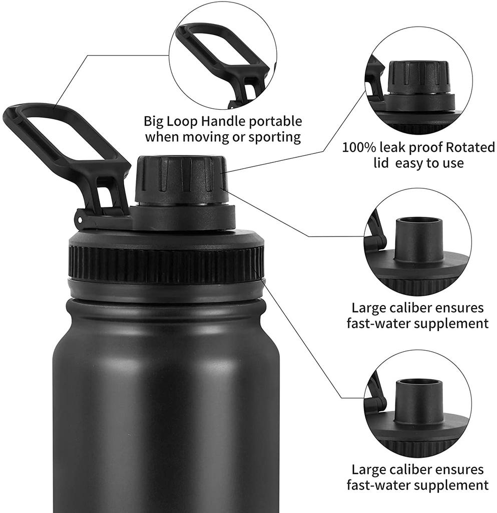 UPORS Stainless Steel Sport Water Bottle 600ml/800ml Large Capacity Double Wall Vacuum Insulated Tumbler Portable Thermos Bottle
