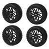 4 Pcs 1Celsius10 RC Off Road Tires 2 Front 2 Rear Round Stud Type Skin V Hole Hub High Grip RC Car Wheels