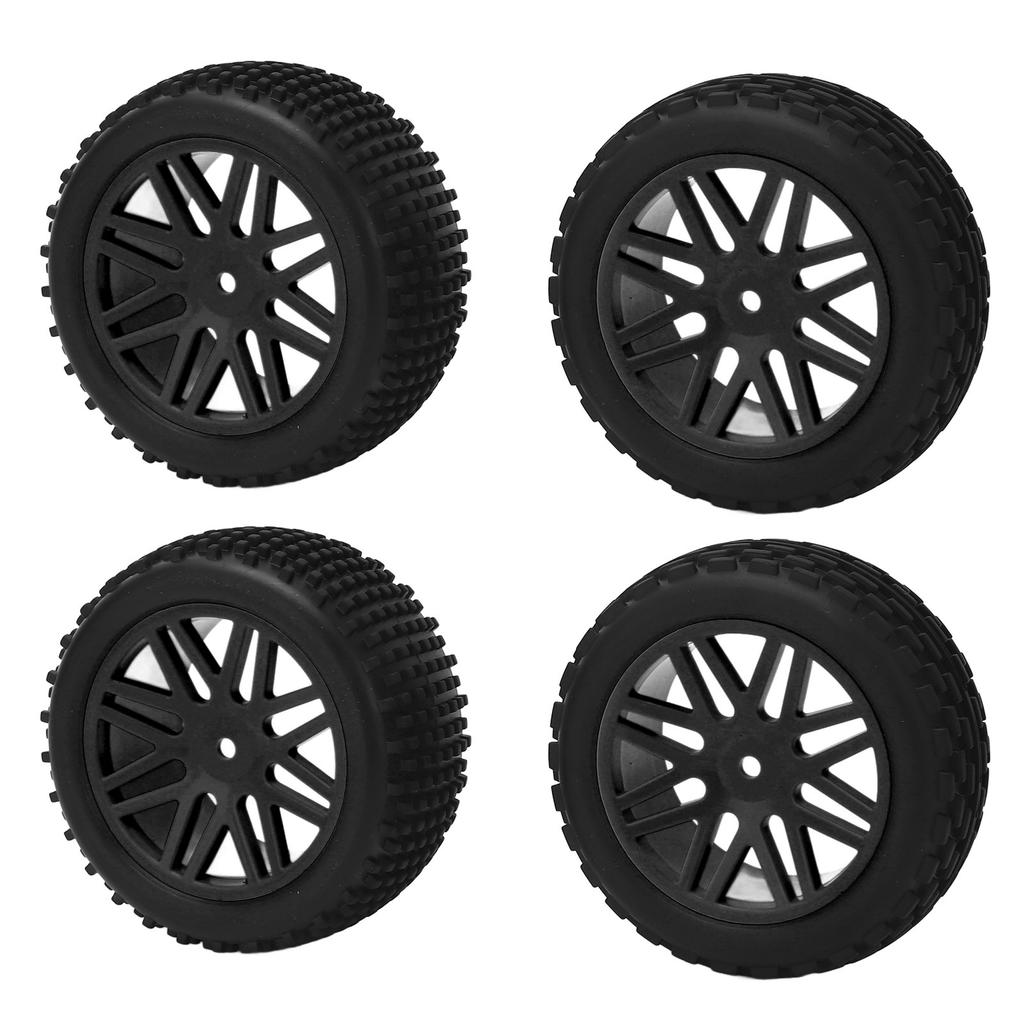 4 Pcs 1Celsius10 RC Off Road Tires 2 Front 2 Rear Round Stud Type Skin V Hole Hub High Grip RC Car Wheels