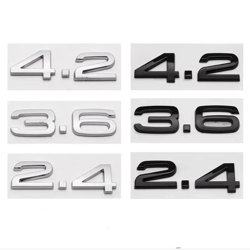 3D ABS Letters 2.4 3.6 4.2 Car Rear Trunk Tailgate Side Fender Badge Emblem Sticker Decals For Audi A4 A5 A6 A7 A8 Q3 Q5 Q7