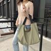 Lazy Wind Canvas Bag Women's 2025 Summer New Casual Versatile Large-capacity Student Commuting Shoulder Handbag