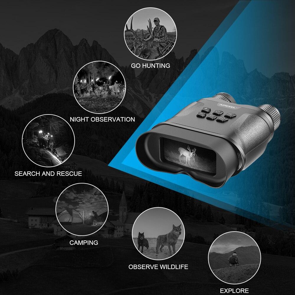 Digitální dalekohled pro noční vidění APEXEL pro úplnou tmu Brýle pro infračervené noční vidění GlassOwl pro sledování lovu