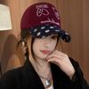 Cute Polka Dot Bear Baseball Cap Children Spring Embroidery Letter Cap Wide Brim Shading Show Small Face