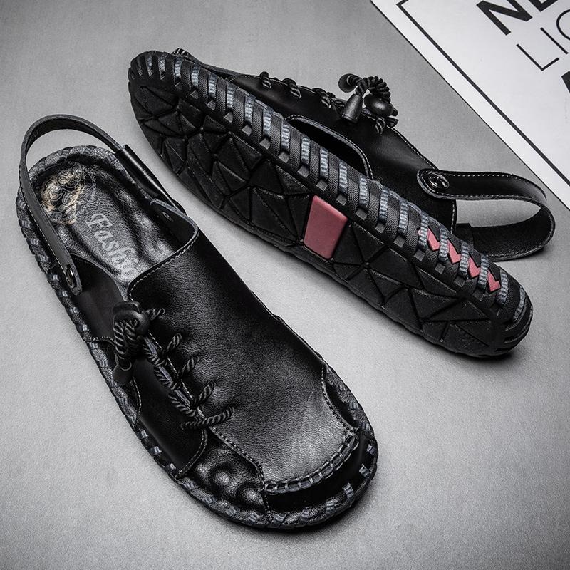 

Модные мужские новые модные сандалии ПУ уличные для отдыха удобные пляжные сандалии популярные сандалии для ходьбы размер 38-47 мужские сандалии 38 чёрный