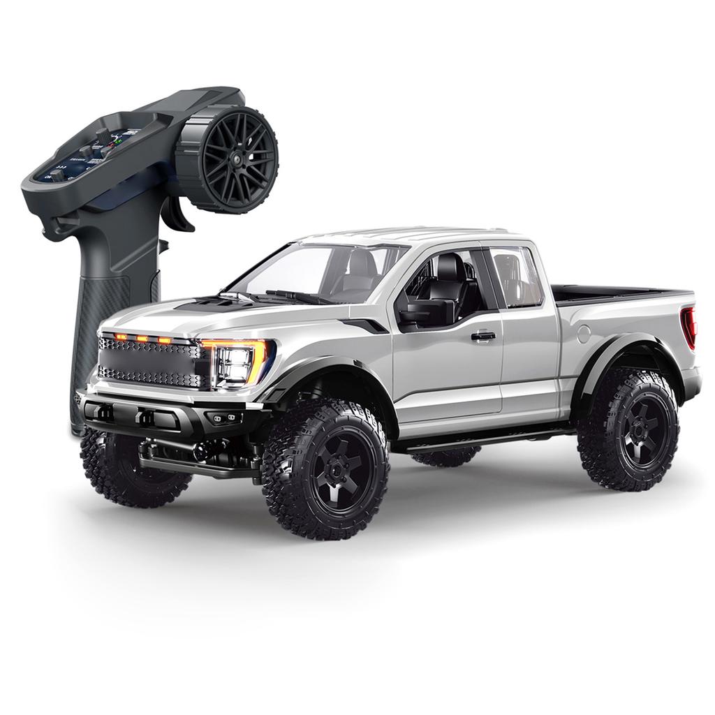 1:12 Scale RC Pickup Truck, 2.4GHz 4WD All Terrain Off Road Remote Control Car with LED Lights, Cruise Control, Opening