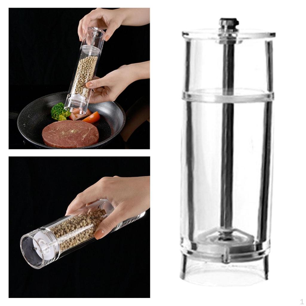 and Pepper Grinding Transparent Acrylic Spice Mills Kitchen