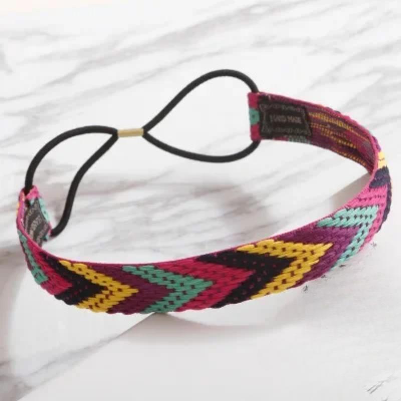 2024 High Quality Vintage Bohemian Ethnic Embroidery Flower Headband for Women Girl Elastic Hair Band Retro Hair Accessories