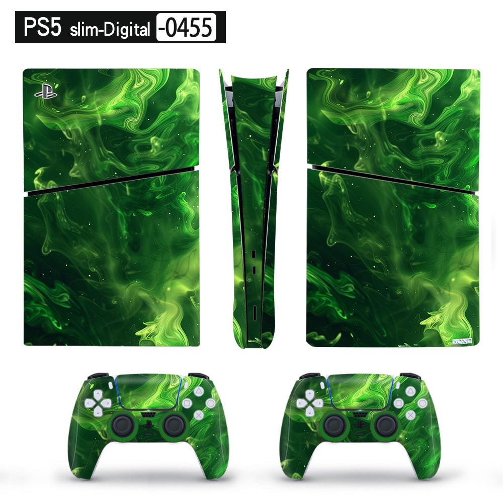 

Виниловая наклейка в стиле аниме для PS5, тонкая цифровая консоль и 2 контроллера, наклейка, крышка One Size