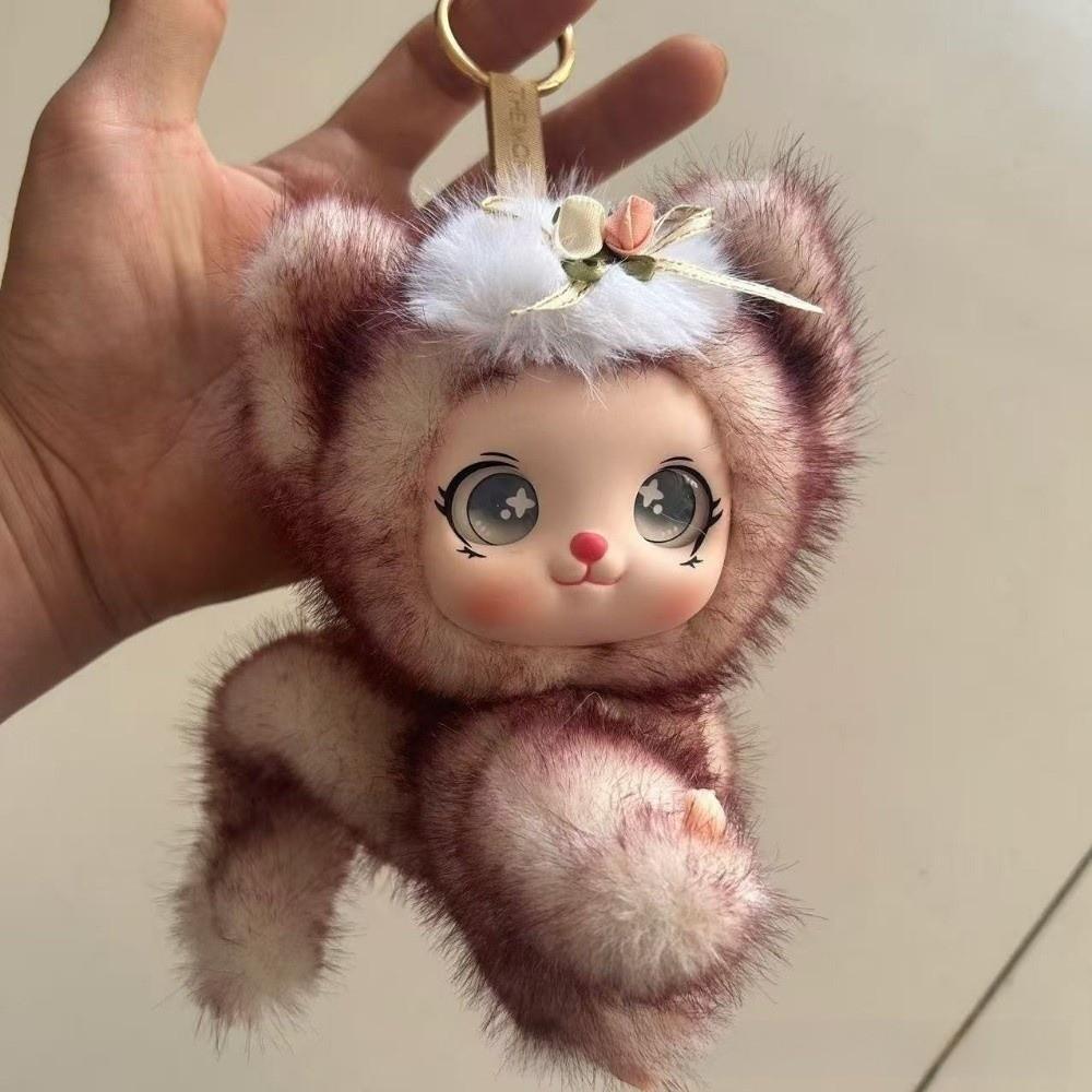 Soft Fluffy Bag Charm Ornaments Plush Doll Pendant Creative Bear Plush Keychain Birthday Gift