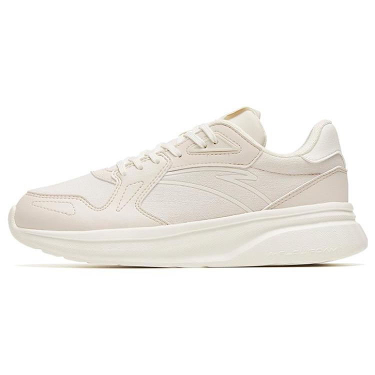 New Anta Cushioning Slip Resistant And Abrasion Resistant Low Top Sports Casual Shoes Men's Ivory White 912248830-1