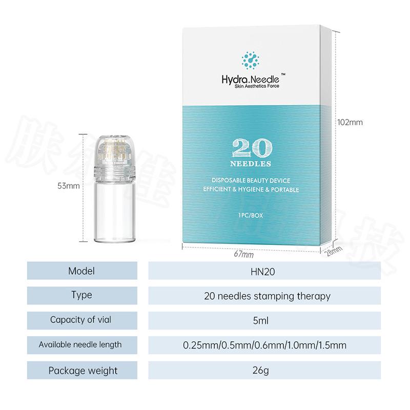 Hydra.Needle HN20: Gold Microneedle Roller with Press-Type Liquid Dispensing