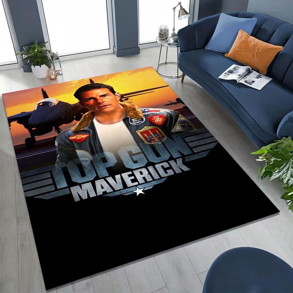 2026 Top Gun Tom Cruise Fighter Sign Art Carpet Rug for Bedroom Living Room Sofa Home Doormat Decor,Large Kid Non-slip Floor Mat