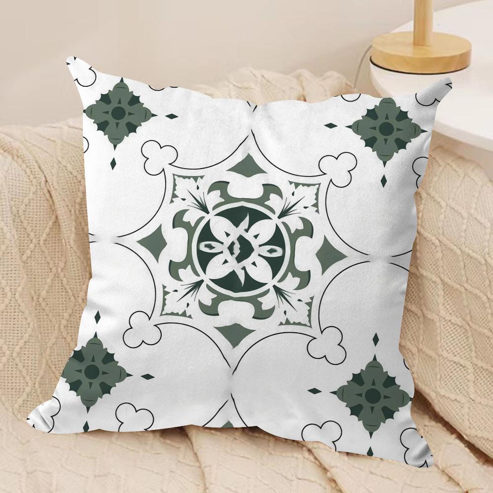 Retro Design Cushion Cover Silky Short Plush Sofa Pillow Cover Hidden Zipper Soft Dustproof Case for Home Decor