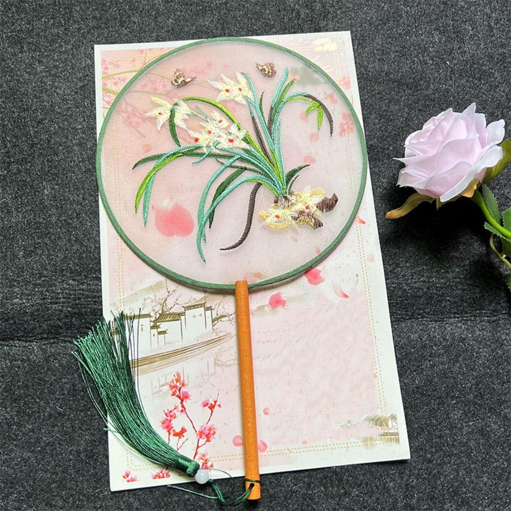 Handheld Embroidery Fan Chinese Style Silk Fan Ancient Chinese Style Fan  Home Decor