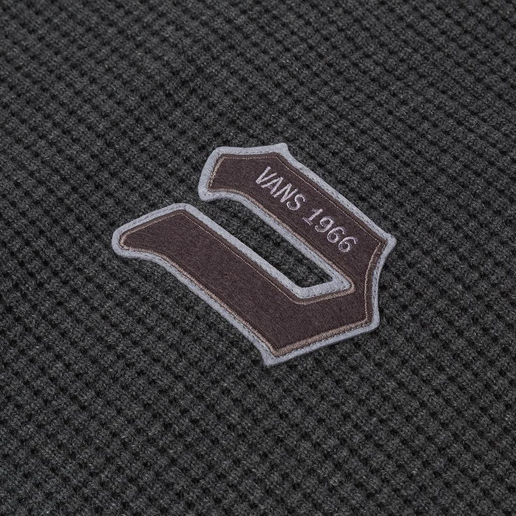 Vans Dark Grey Waffle Knit Varsity Embroidered Crewneck Sweater VN000K7Z1O7