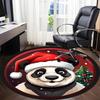 1PC Panda Christmas Office Round Area Rug,  Mat Suitable ForOffice, Under Office Chairs Bedroom Living Room Home Decor, Room Deco