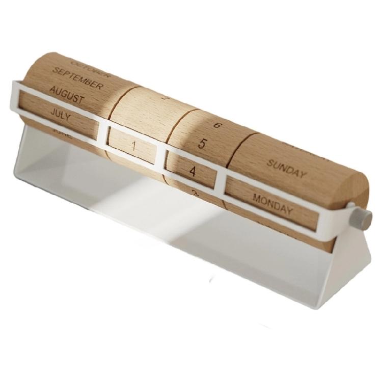

Farmhouses Rotating Desk Calendar Wood And Iron Permanent Calendar Month Week Day Date Desk Display For Home Office белый