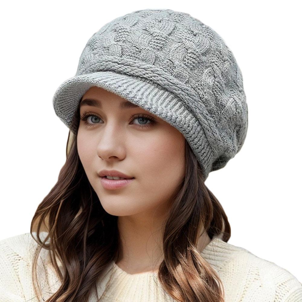 

Ear Protection Knitting Cap Wool Ski Cap Casual Women s Winter Beret Outdoor сірий