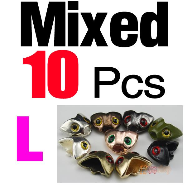 MNFT 10PCS Fly Tying Fish Skull Sculpin Helmet Fly Fishing Streamer Making Skull Head Fly Tying Material New Large & Small Sizes