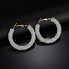 New Design Fashion Charm Austrian Crystal Hoop Earrings Geometric Round Shiny Rhinestone Big Earring For Women Gifts