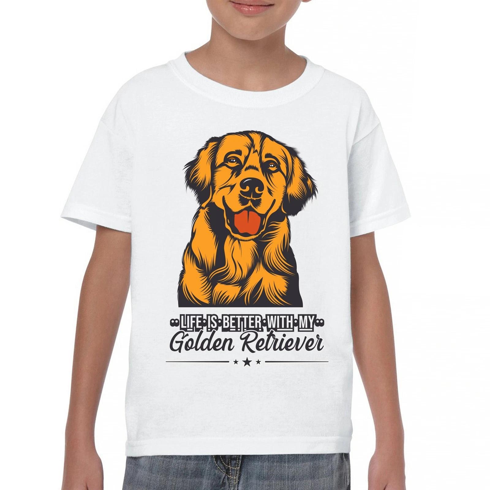 Life is Better With My Golden Retriever Youth kids boys T-Shirt Puppy Dog Owner Kids 120
