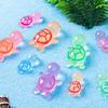 6Pcs/Set Luminous Mini Resin Turtle Car Dashboard Toys Dolls Figures Home Garden Decoration Cartoon Color Car Ornaments Gifts