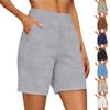 Casual Shorts met Hoge Taille voor Dames Zachte Rekbare Stof Relaxte Pasvorm met Brede Elastische Tailleband en Zakken