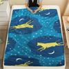 1PC Goodnight Moon Print Flannel Blanket, High quality All Seasons, Home Decor, Warmth and Comfort, Perfect for Christmas Gifts