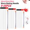 5-25Pcs Earthworm Hooking Needle Worm Baiting Needle Stainless Steel Worm Fishing Needle Fishing Rigging Needle Fishing Accessor