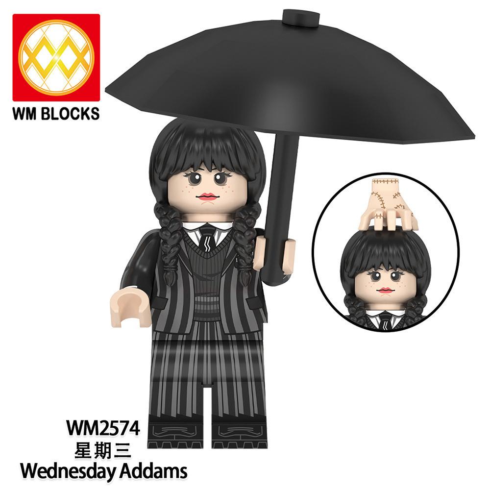 Kf1907 Wm2574 Wm2575 American Drama Wednesday Adams Building Block Figurine Toy