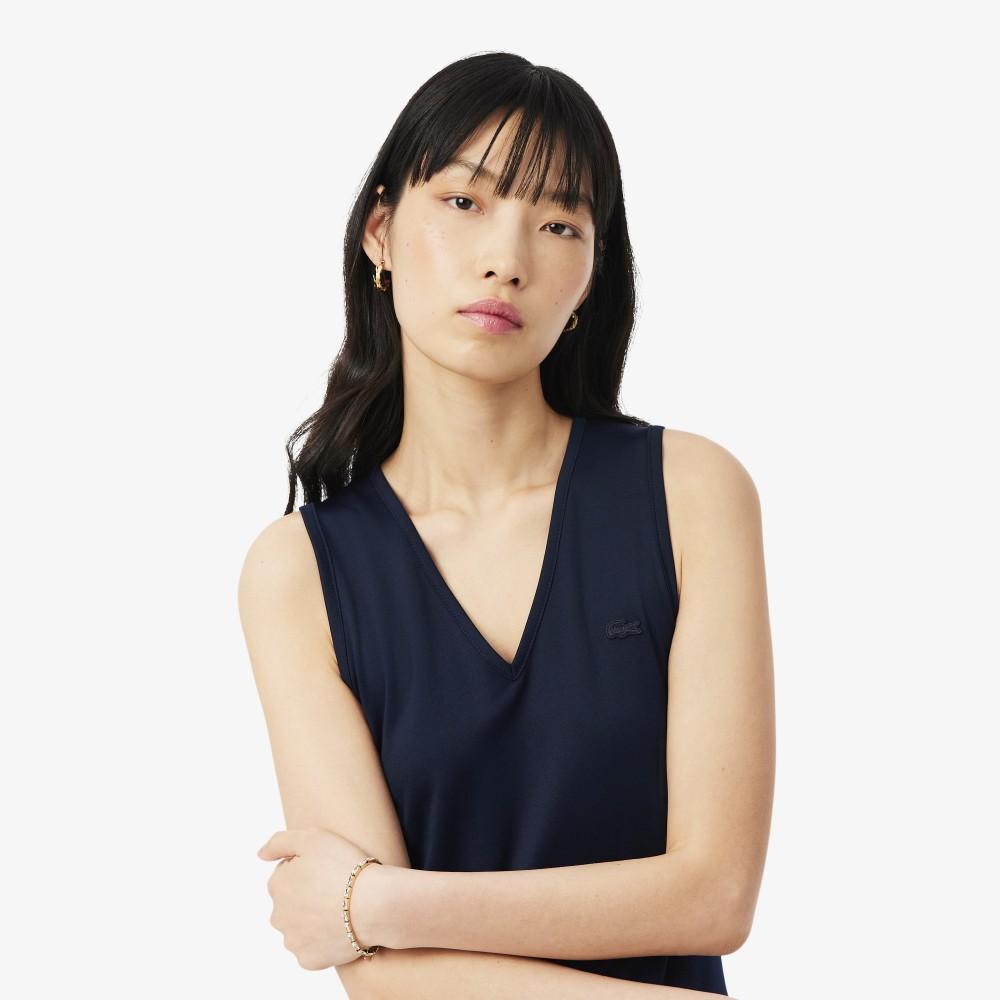 [lacoste] Women's V-Neck Sleeveless Pleated Dress EF8849-56G166