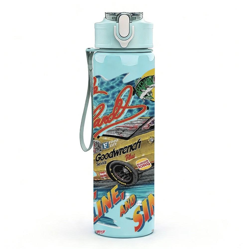 1PC Colorful Surf Ocean 750ml sports water bottle leakproof straw lid outdoor office home