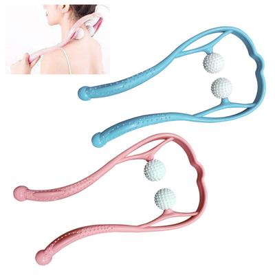 1/2Pcs Shiatsu Neck Massager for Muscle Relaxation Ergonomic Handle Adjustable Pressure Balls Non-Electric Manual Massager for Home Office Travel
