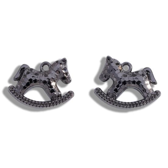 5Pcs Zinc Alloy Horse Charm Metal Electroplating Horse Charm Decoration Accessories DIY Keychain Jewelry Earring Bracelet Necklace Pendant