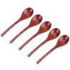5PCS Japanese Style Wood Spoon Long Handle Soup Spoons Household Tableware Kitchen Tools