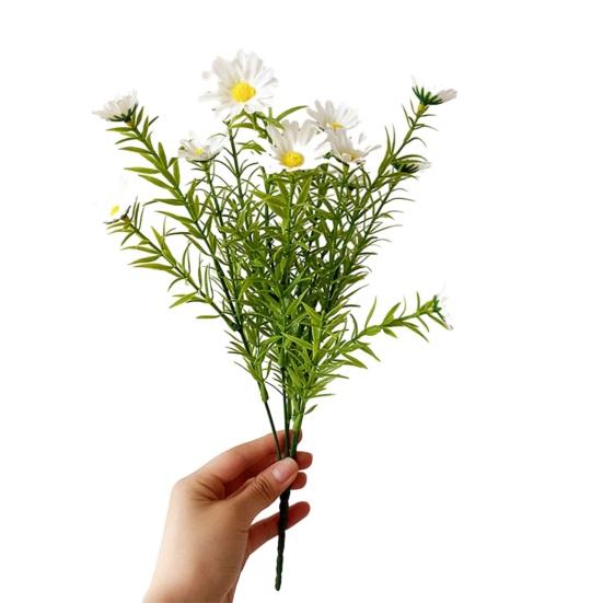 

1 букет, реалистичный искусственный цветок, 15 вилок, устойчивый к выцветанию, без полива, реалистичное искусственное растение, украшение для дома белый