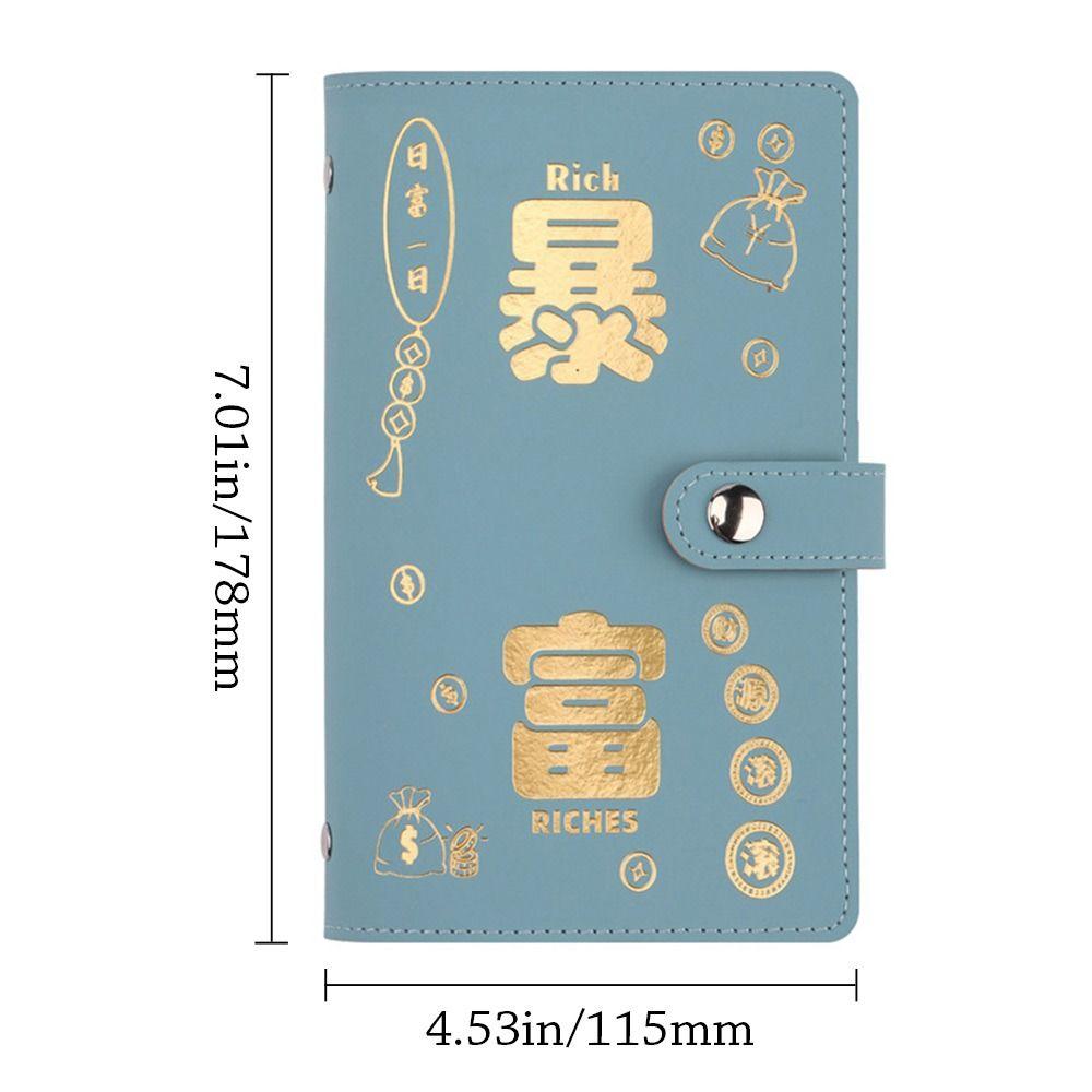 Funny 100 Envelopes Money Saving Challenge Large Capacity PU Get Rich Overnight Mini Binder Savings Challenge Budget Binder