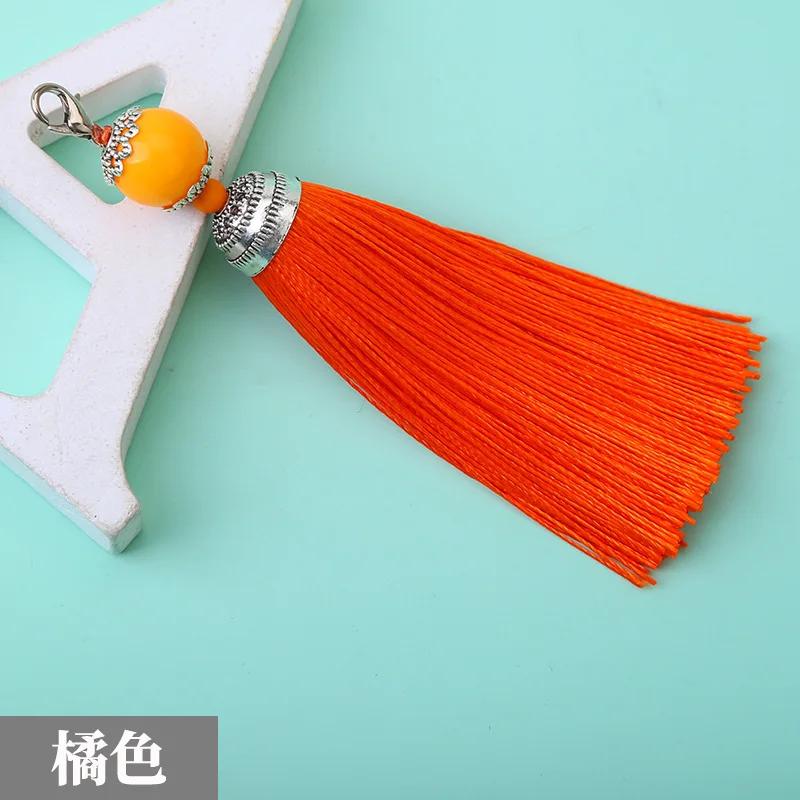 8cm Small Silk Tassel Earrings Pendant Charms Crafts Silver End Caps Tassels Brush for DIY Jewelry Making Accessories 5pc