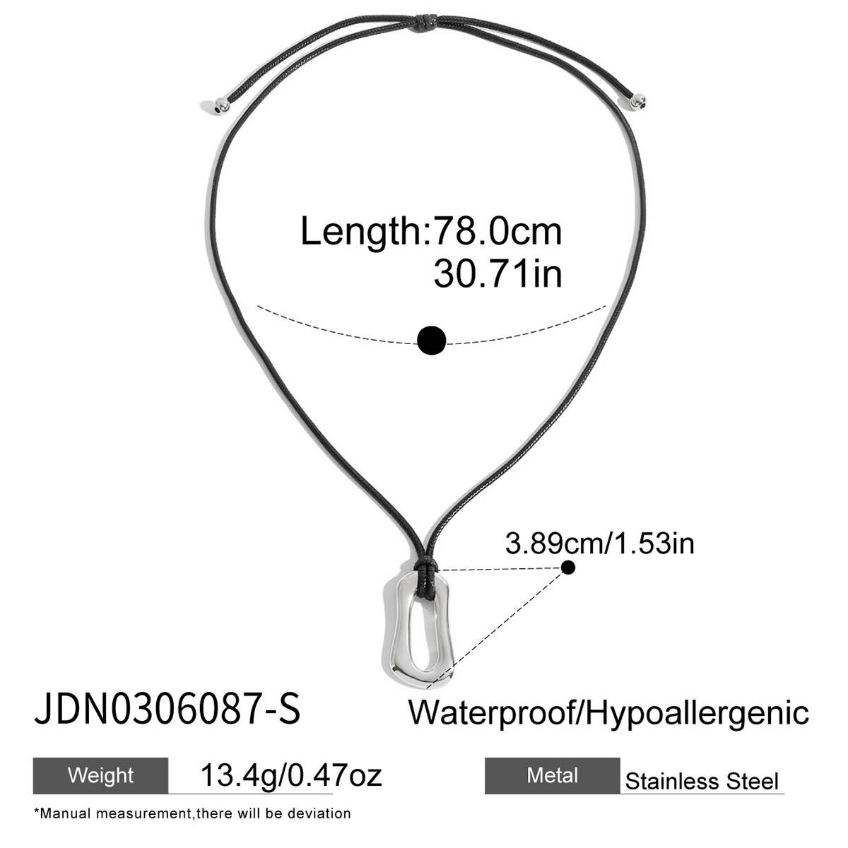 

Youthway Мінімалістичне нерегулярне намисто-підвіска у формі літери O, намисто з чорного вощеного шнура, з нержавіючої сталі з золотим покриттям, жіноче намисто