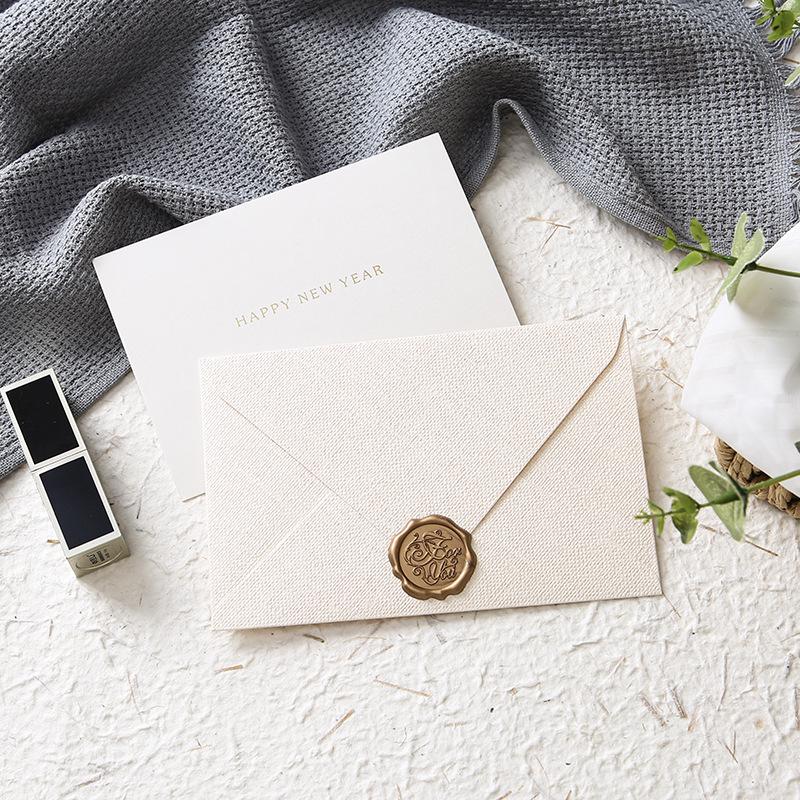 Ręcznie pisana kartka z teksturą juty na każdą okazję: Urodziny, Podziękowania, Nauczyciel, Dzień Matki z pieczęcią woskową