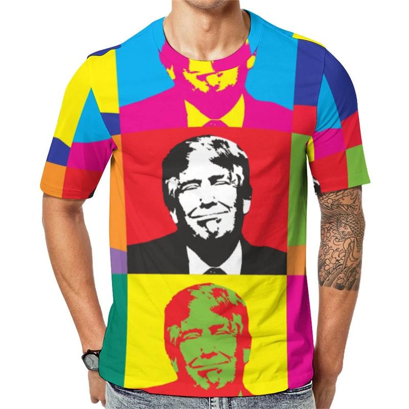 2026 Donald Trump Face Print T-shirt Funny Streetwear O-neck Plus T Shirts Humour Gift Personality Trend New Design Unisex Tee
