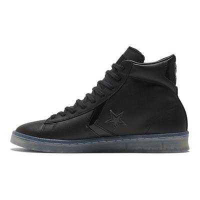 Cons Pro Leder High Schwarz Eis Schwarz Klar Rutschfest und Abriebfest High Top Board Schuhe Unisex Schwarz