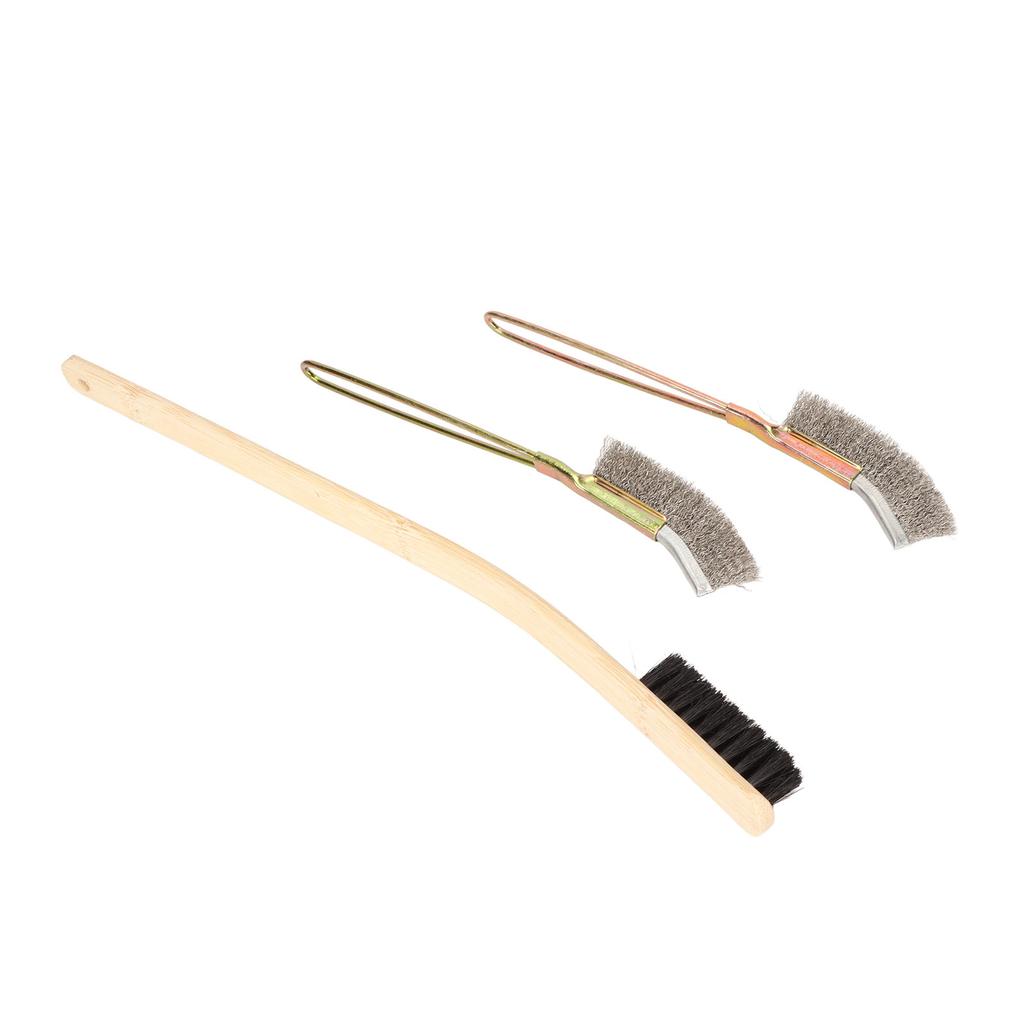 Čisticí kartáč na ptačí klec s dlouhou rukojetí Bambus Nerezová ocel Střední tvrdost Nástroj na čištění ptačí klece