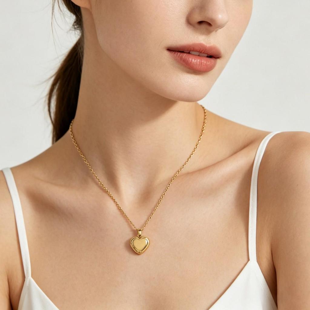 Sweet Summer Titanium Heart Pendant Necklace for Women - Light Luxury Jewelry