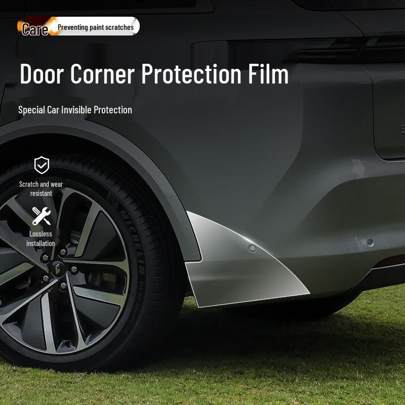 Ideal L8 Car Door Corner TPU Protection Film - Transparent, Front & Rear Triangle Area Paint Shield.