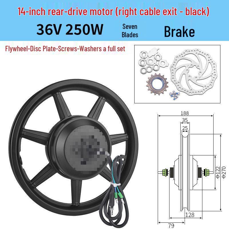14-Zoll faltbares Elektrofahrrad mit 36V/48V 350W/400W Motor, Scheibenbremsen und Vorder-/Hinterradnabenmotor