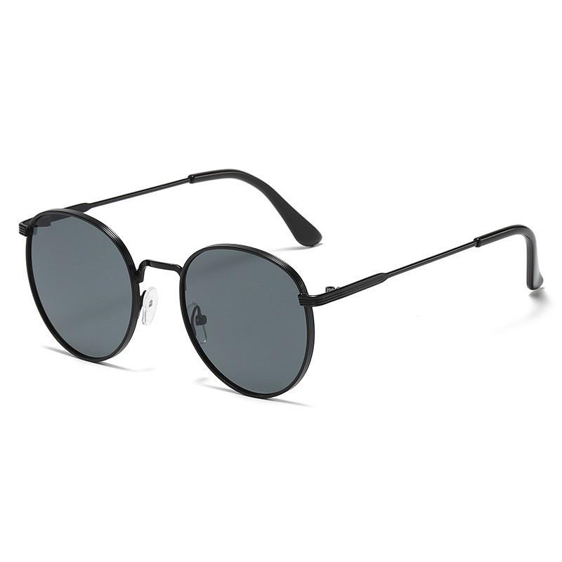 Retro High-End Metal Round Frame Sunglasses - Unisex European & American Style for Driving